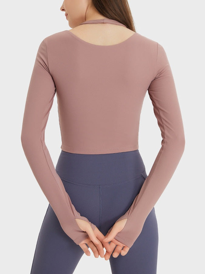 Halterneck Long Sleeve Top