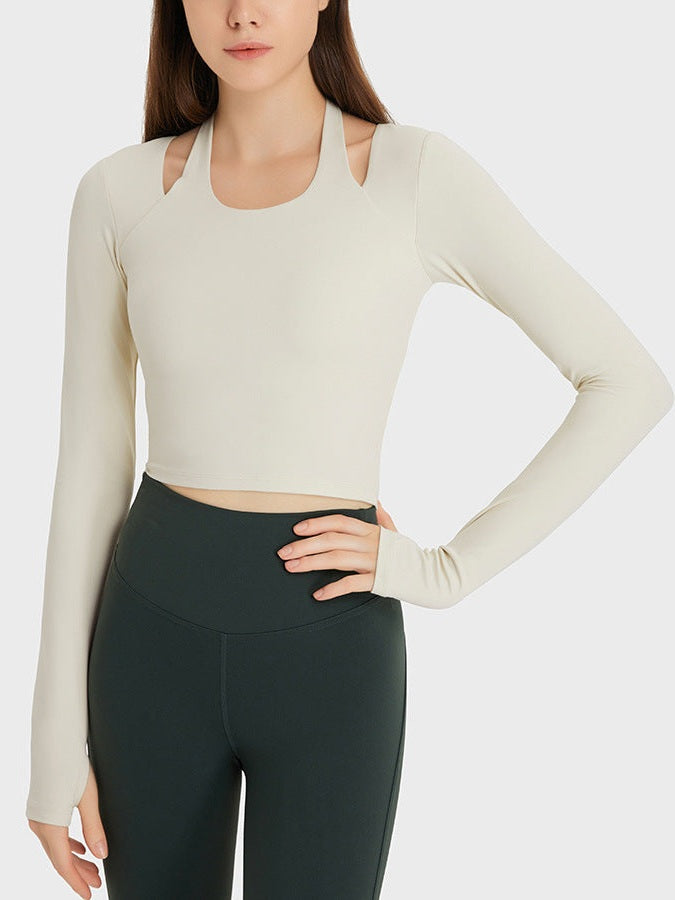 Halterneck Long Sleeve Top
