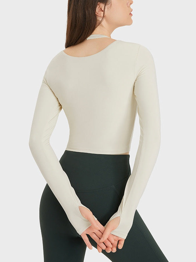 Halterneck Long Sleeve Top