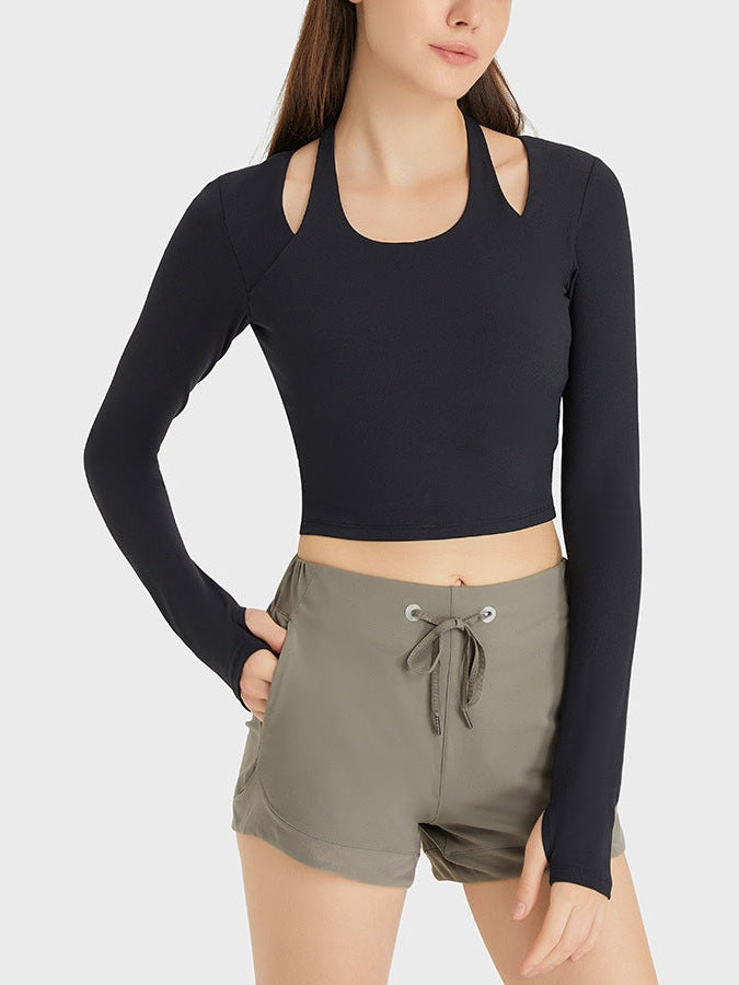 Halterneck Long Sleeve Top