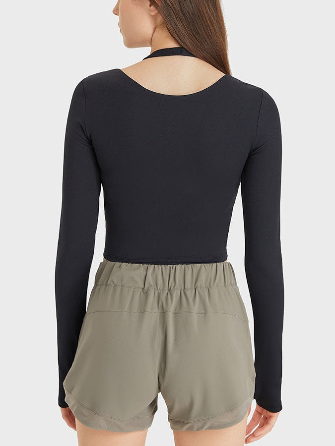 Halterneck Long Sleeve Top