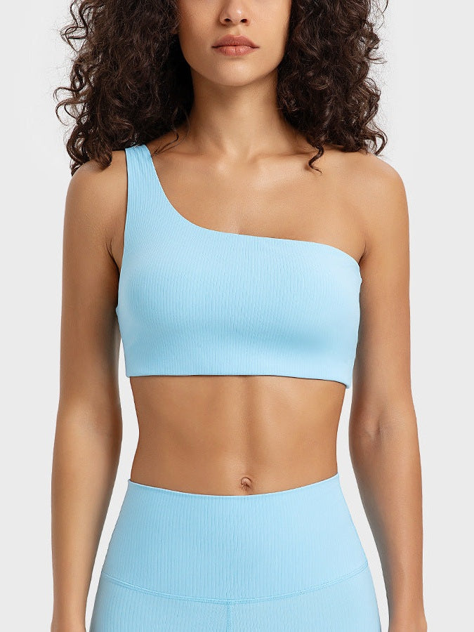 حمالة صدر رياضية مخططة بفتحة ضلعية