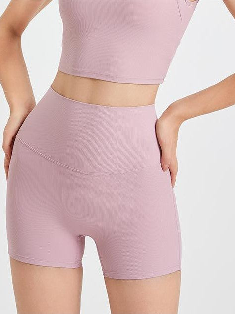 Yoga-Shorts mit gekreuztem Rückenteil und hohem Bund