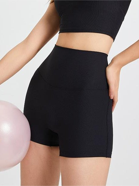 Yoga-Shorts mit gekreuztem Rückenteil und hohem Bund