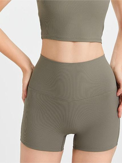 Yoga-Shorts mit gekreuztem Rückenteil und hohem Bund