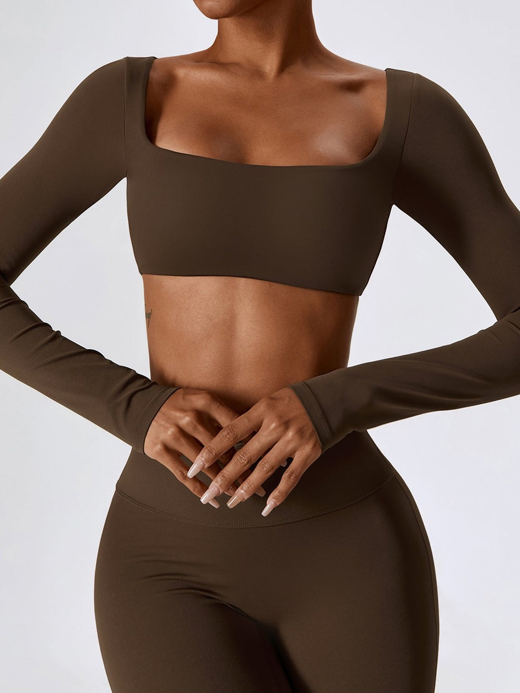 Langärmliges Crop-Top