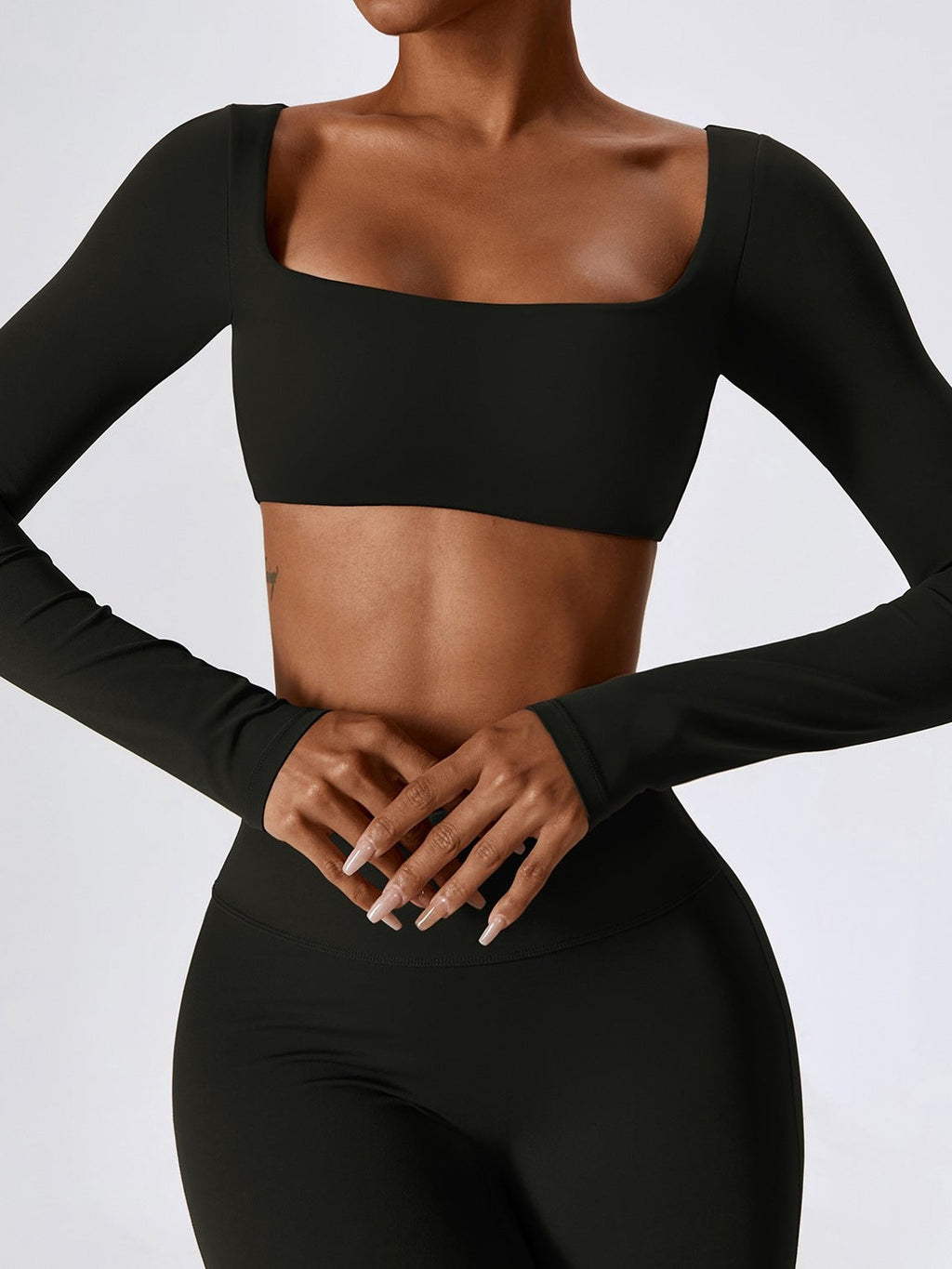 Langärmliges Crop-Top