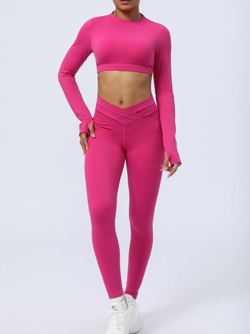 مجموعة يوغا مكشوفة الظهر بأشرطة متقاطعة