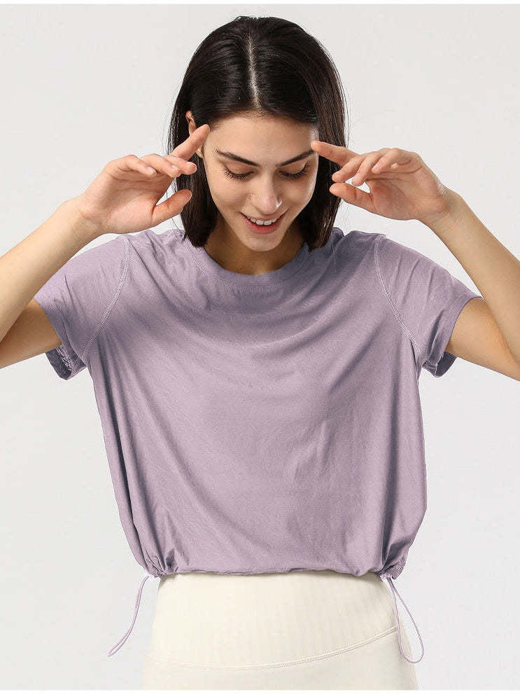 تي شيرت يوغا برقبة دائرية