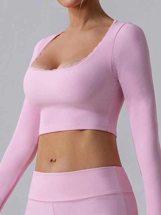 تي شيرت قصير بأكمام طويلة وجيد التهوية