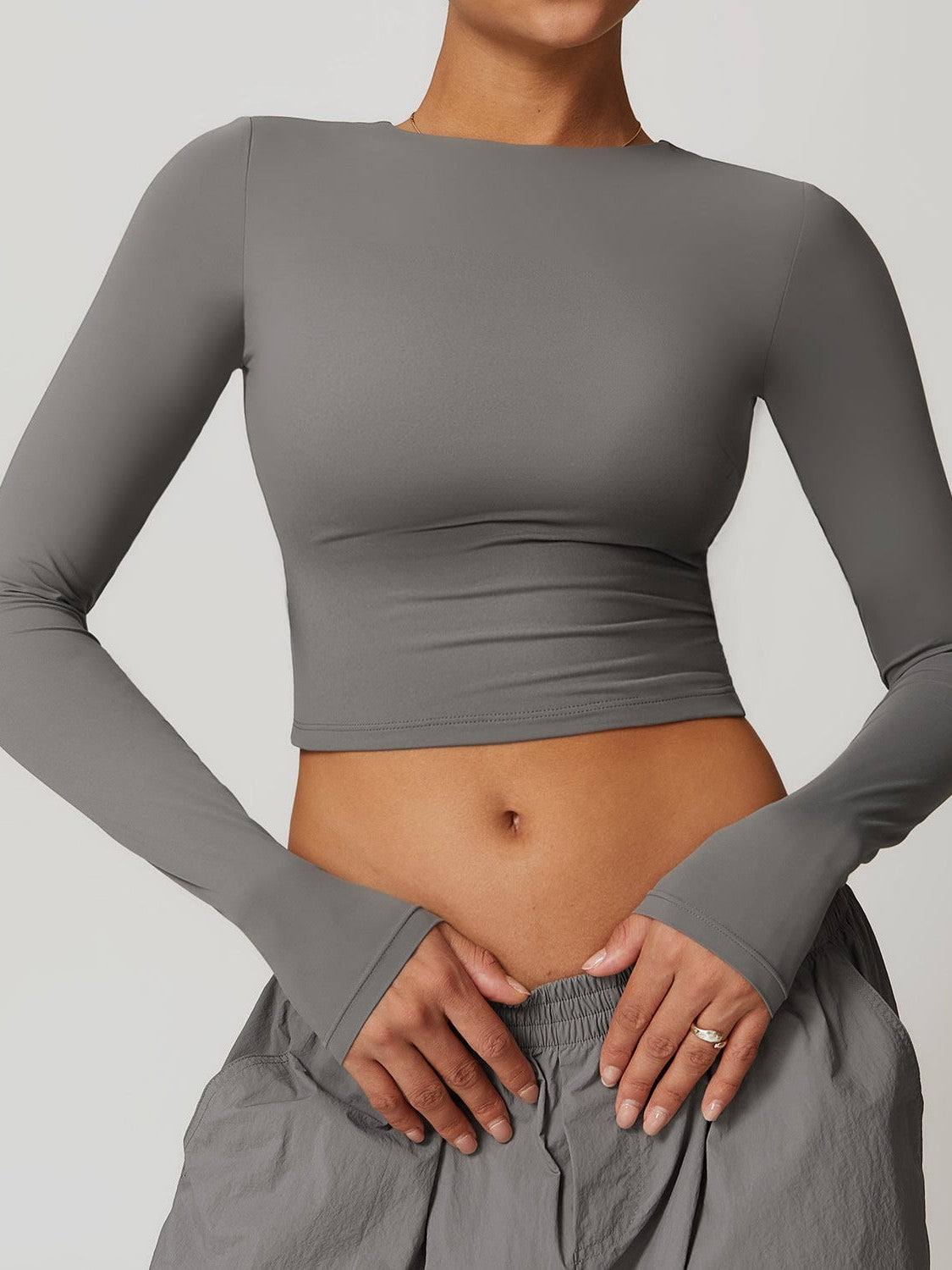 Yoga Langarm-Crop-Top