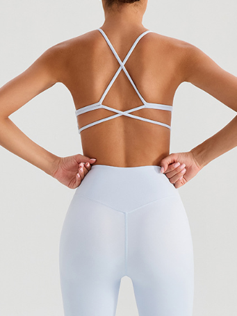 Backless Cross-Strap Sports Bra