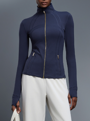 Navy Blue Gold Zipper