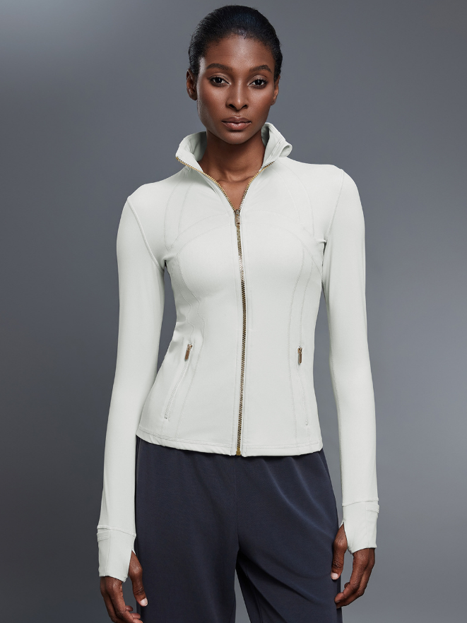 Bone White Gold Label Zipper