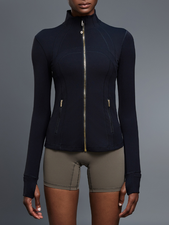 Black with Golden Buckle Zipper