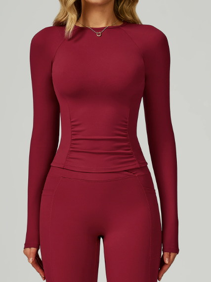Ruched Contour Yoga Long Sleeve Top