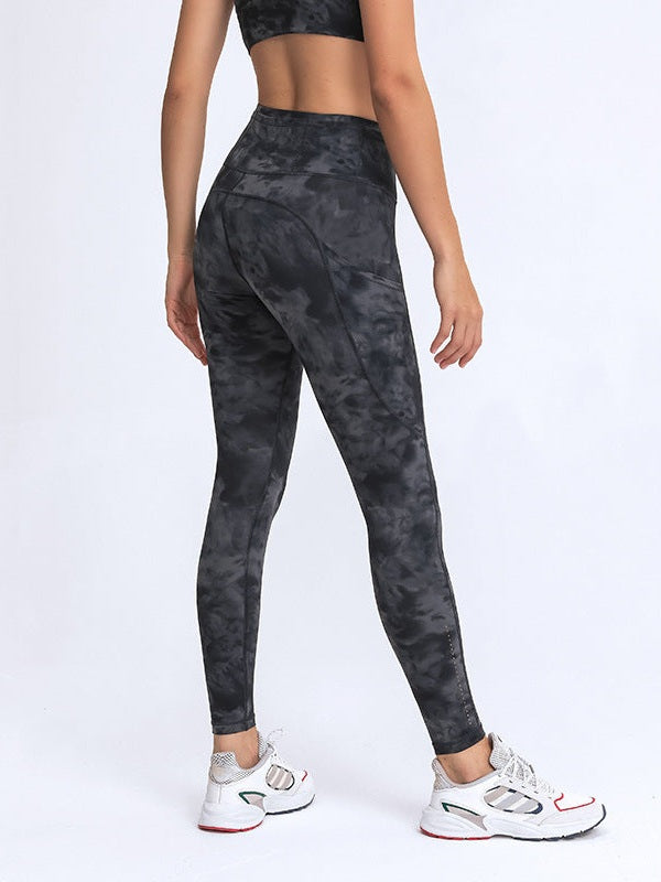 Patchwork-Yogahose mit hohem Bund