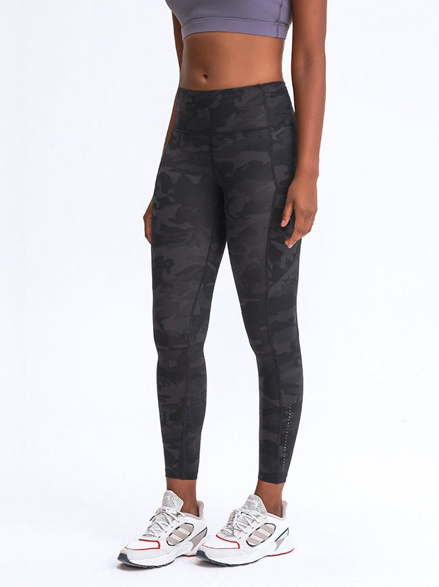 Patchwork-Yogahose mit hohem Bund