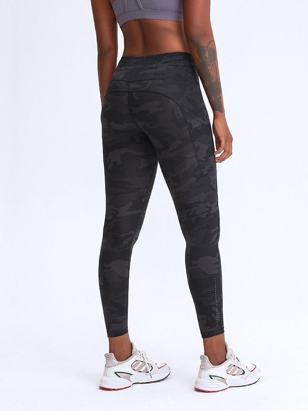 Patchwork-Yogahose mit hohem Bund