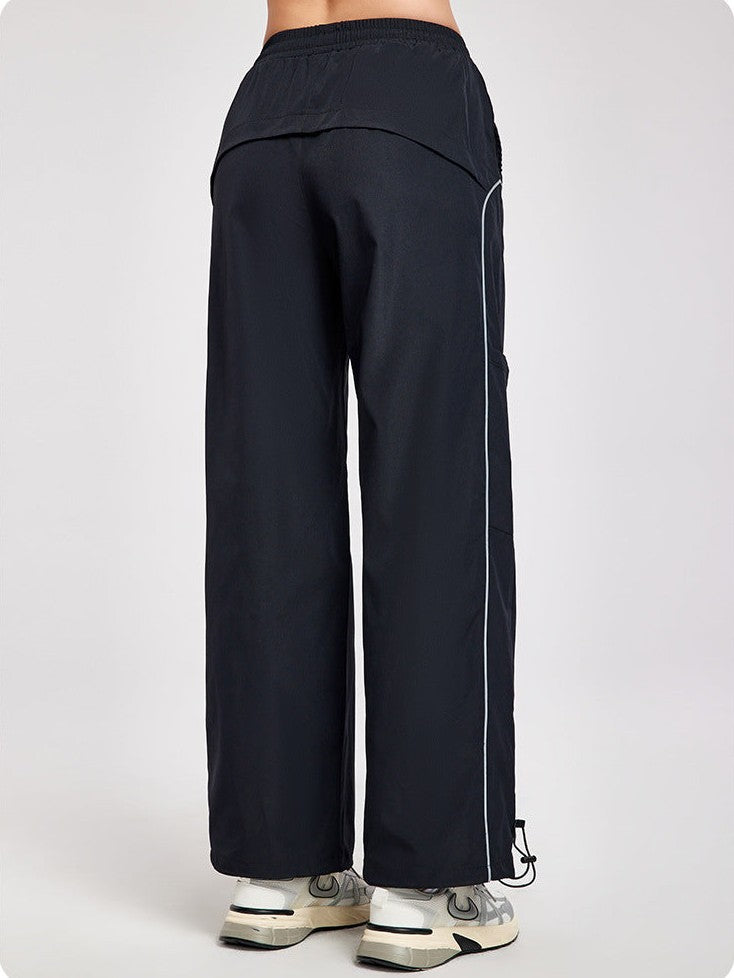 Reflective Stripe Wide Leg Pants