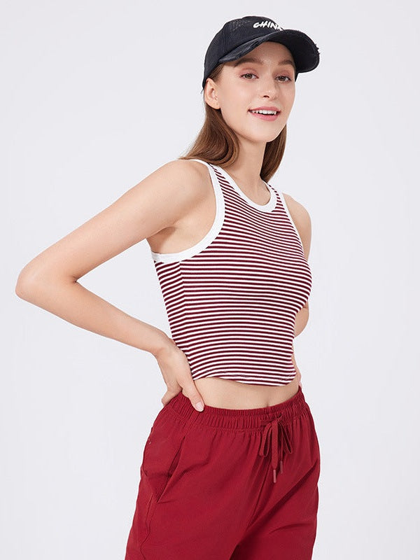Burgundy and White Stripes