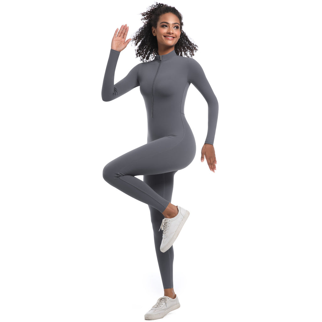 Zippered Yoga Jumpsuit