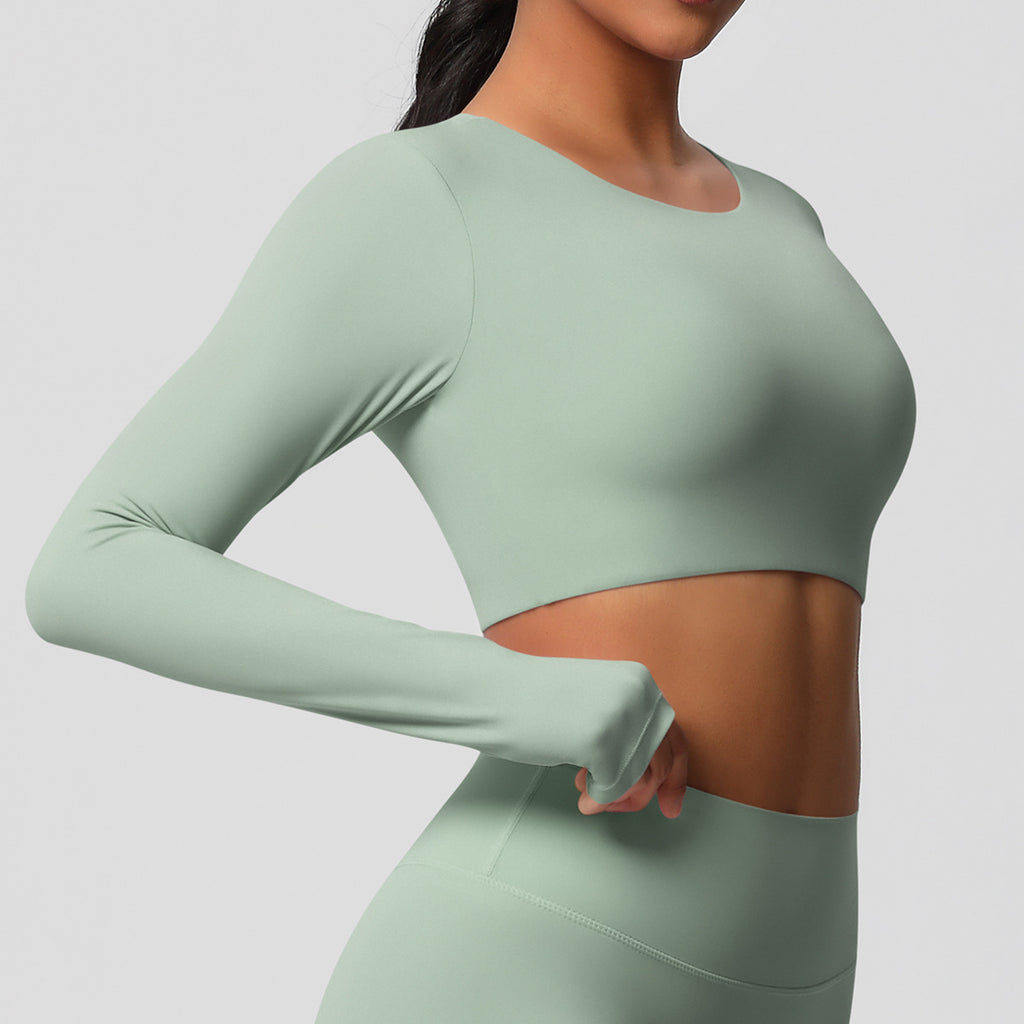 بلوزة شتوية بأكمام طويلة مع وسادة صدر