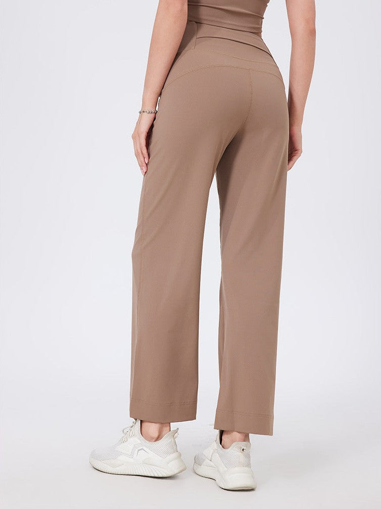 High-Waist Straight-Leg Running Pants