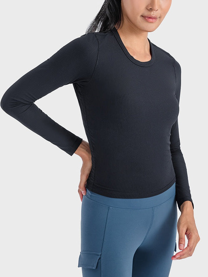 سترة يوغا ذات شريط عمودي