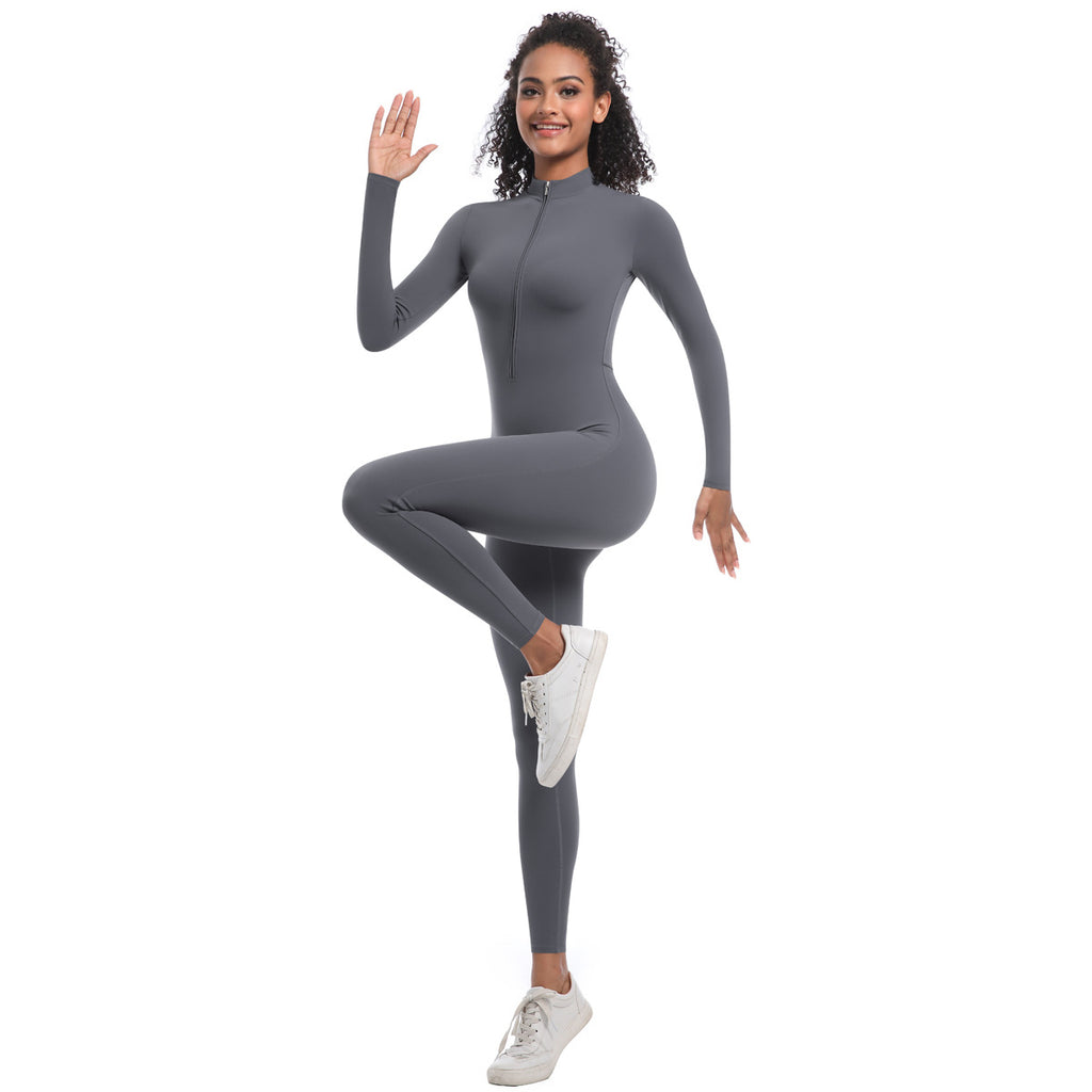 Zippered Yoga Jumpsuit