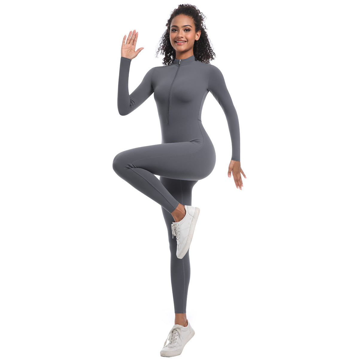 Zippered Yoga Jumpsuit