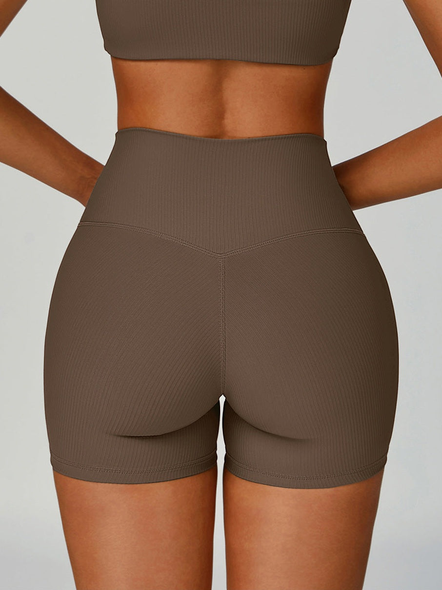 شورت يوغا بخيوط عالية الخصر