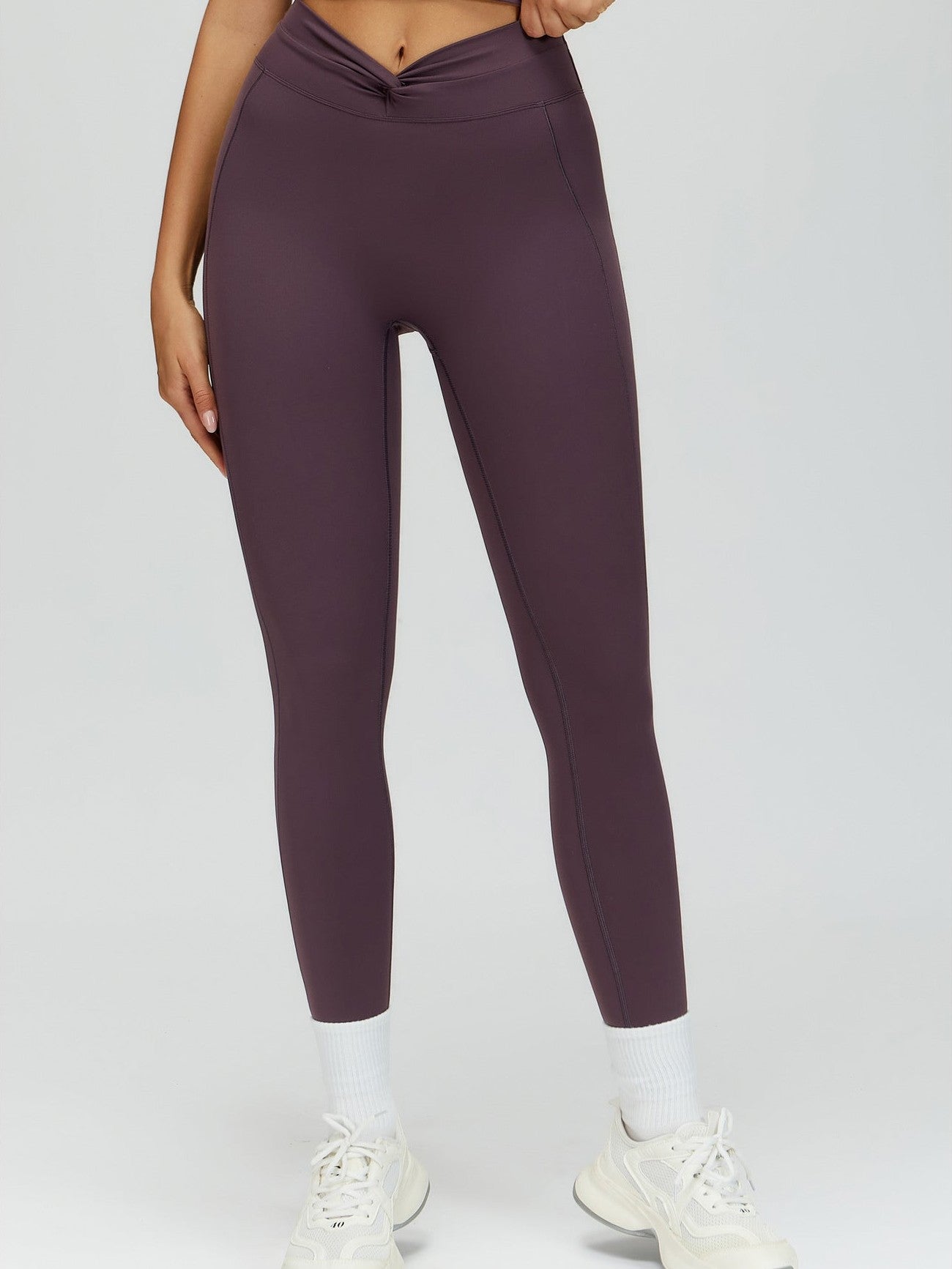Twisted High-Waist Pleated Leggings