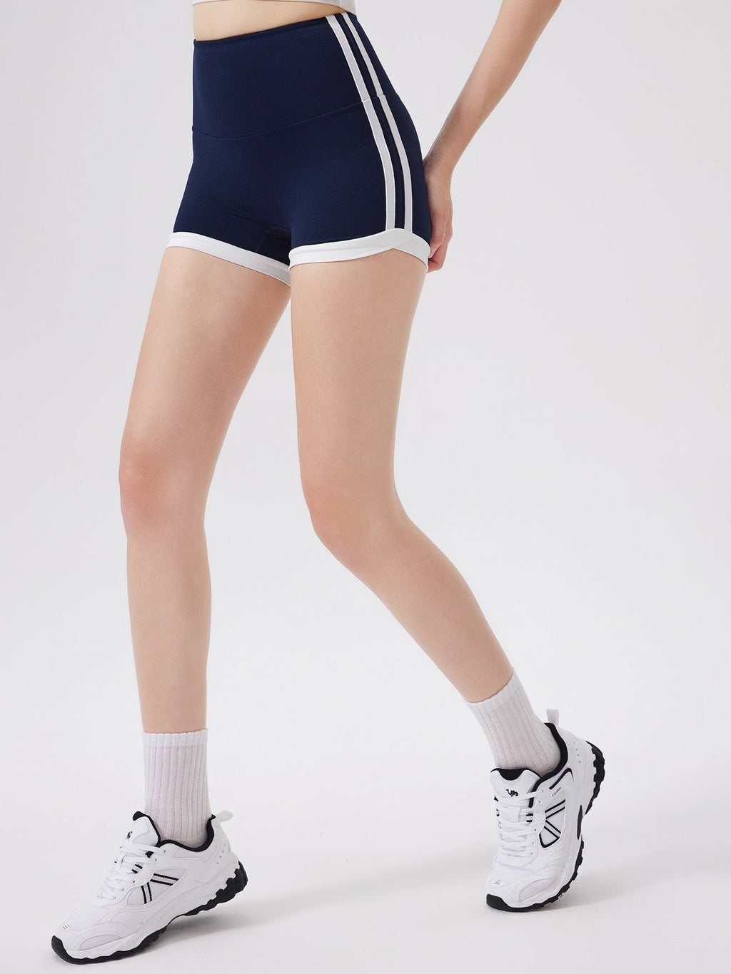 Stripe High-Waist Shorts