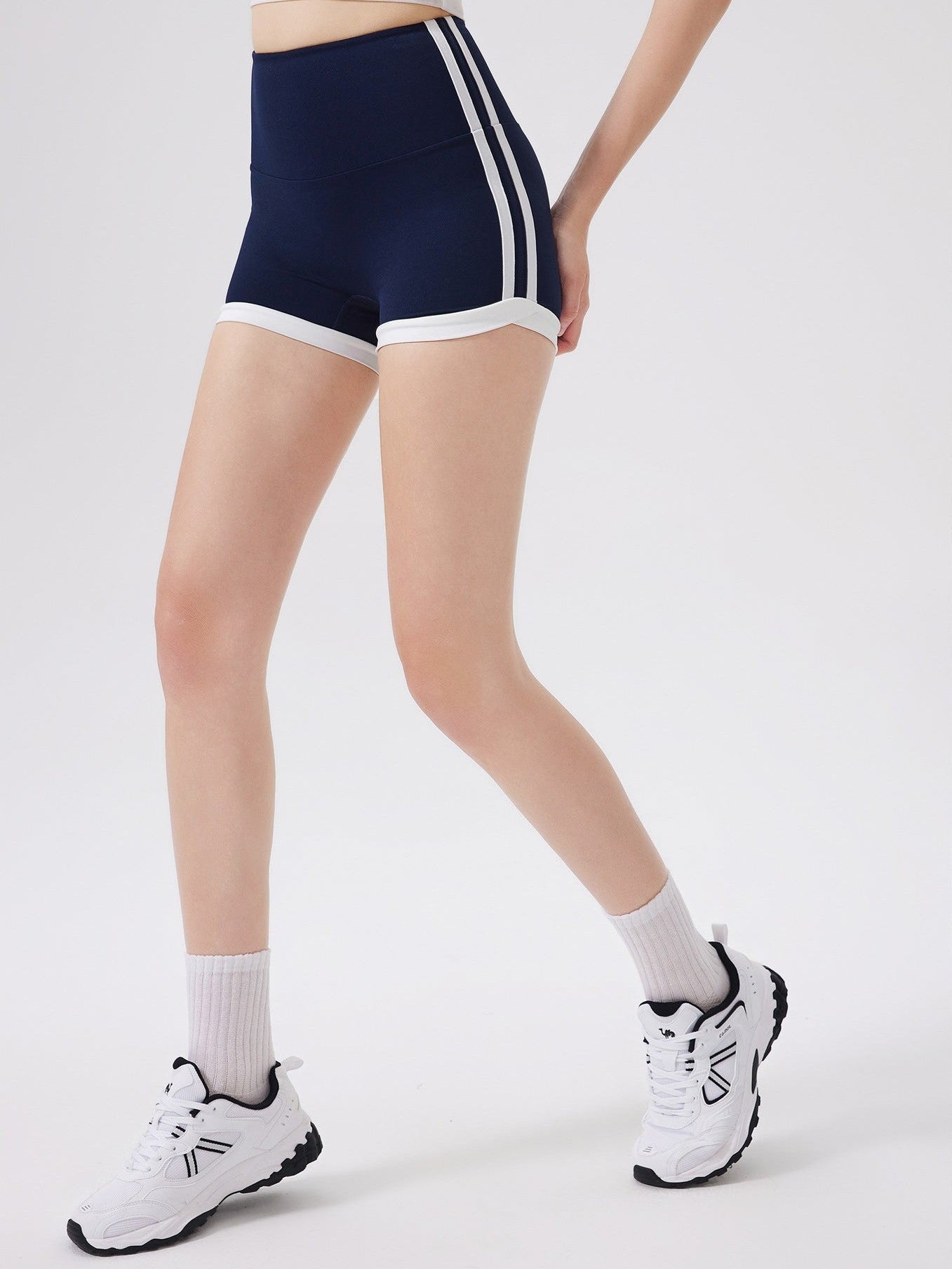 Stripe High-Waist Shorts