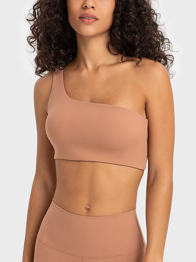 حمالة صدر رياضية مخططة بفتحة ضلعية