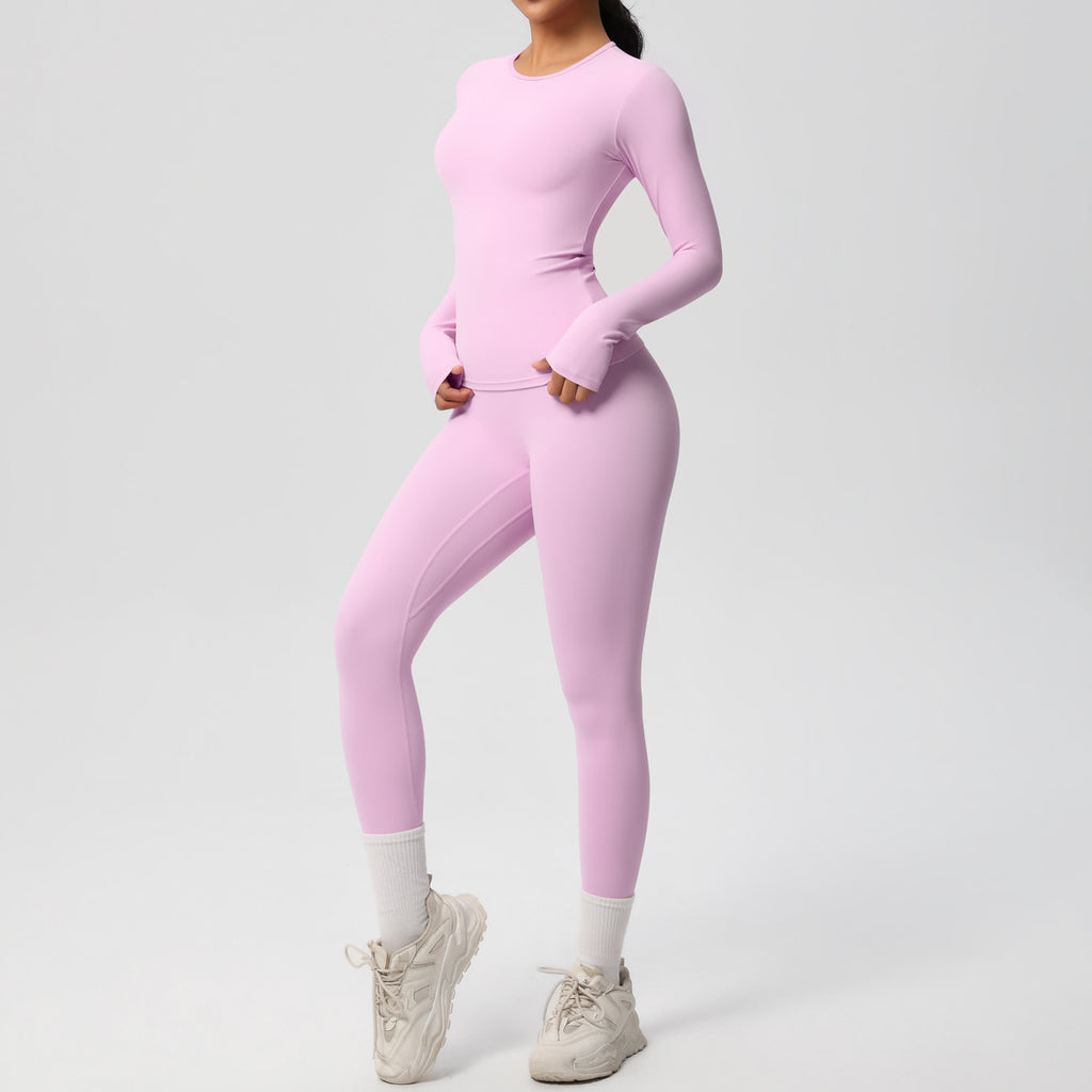 طقم يوغا بأكمام طويلة