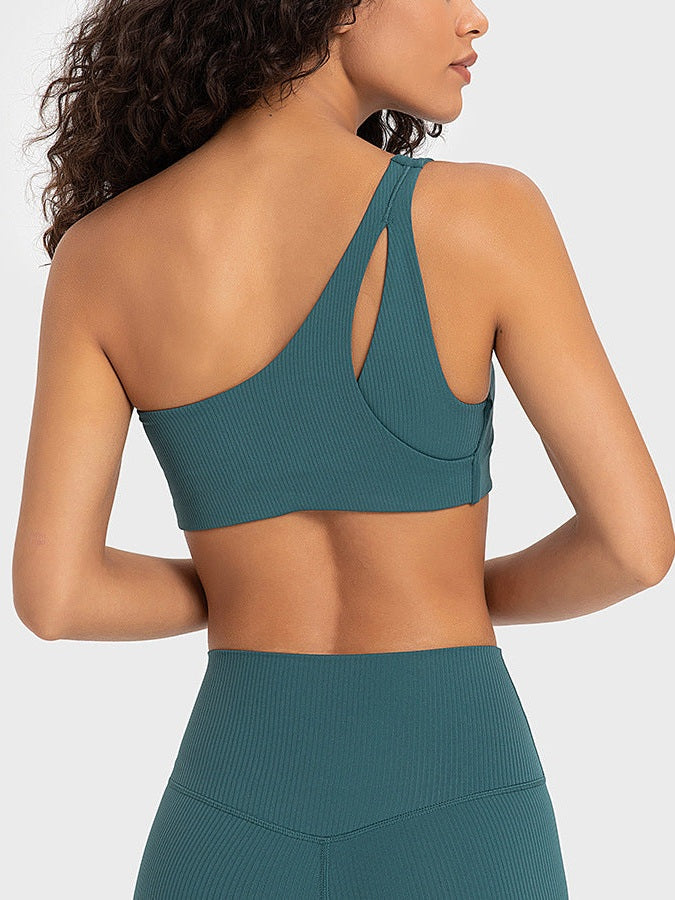 حمالة صدر رياضية مخططة بفتحة ضلعية