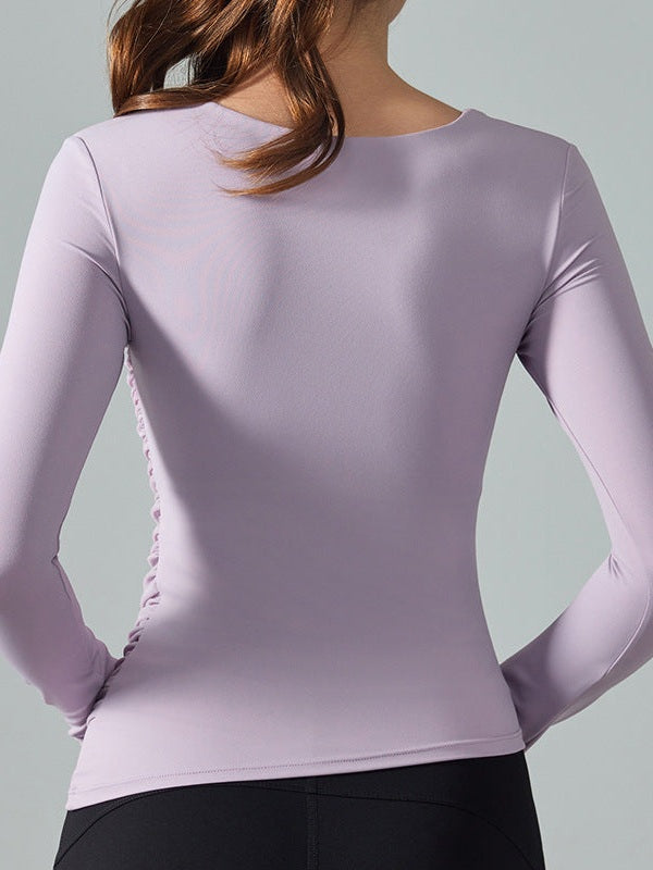 Asymmetric Ruched Sports Top