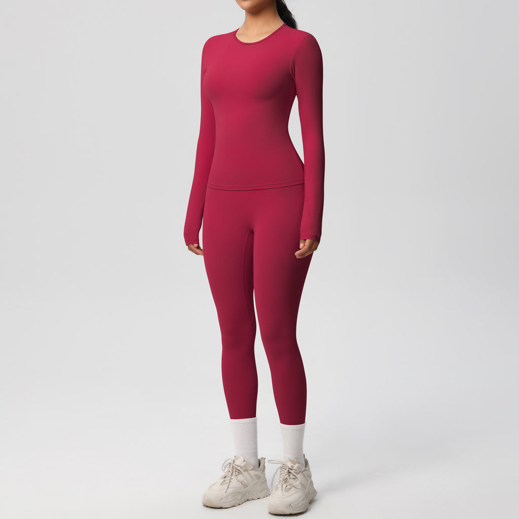 طقم يوغا بأكمام طويلة