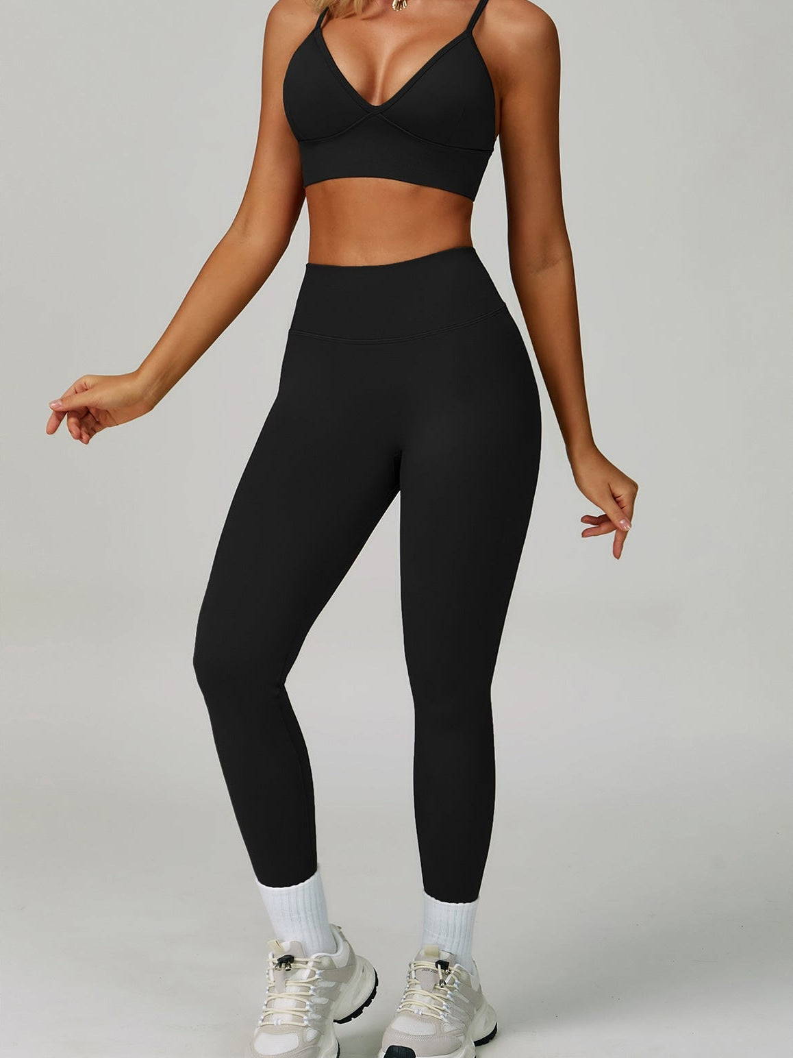 بنطال يوغا عالي الخصر بدون درزات