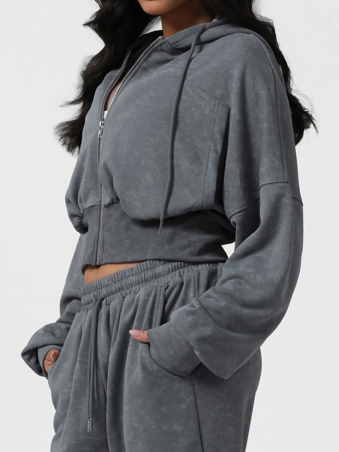 Cropped Zip Hoodie