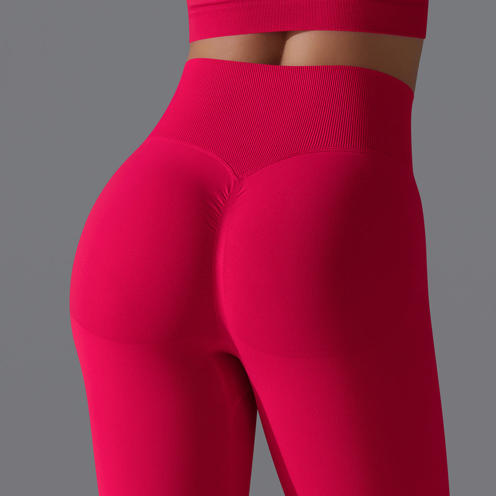 بنطال يوغا عالي الخصر بدون درزات