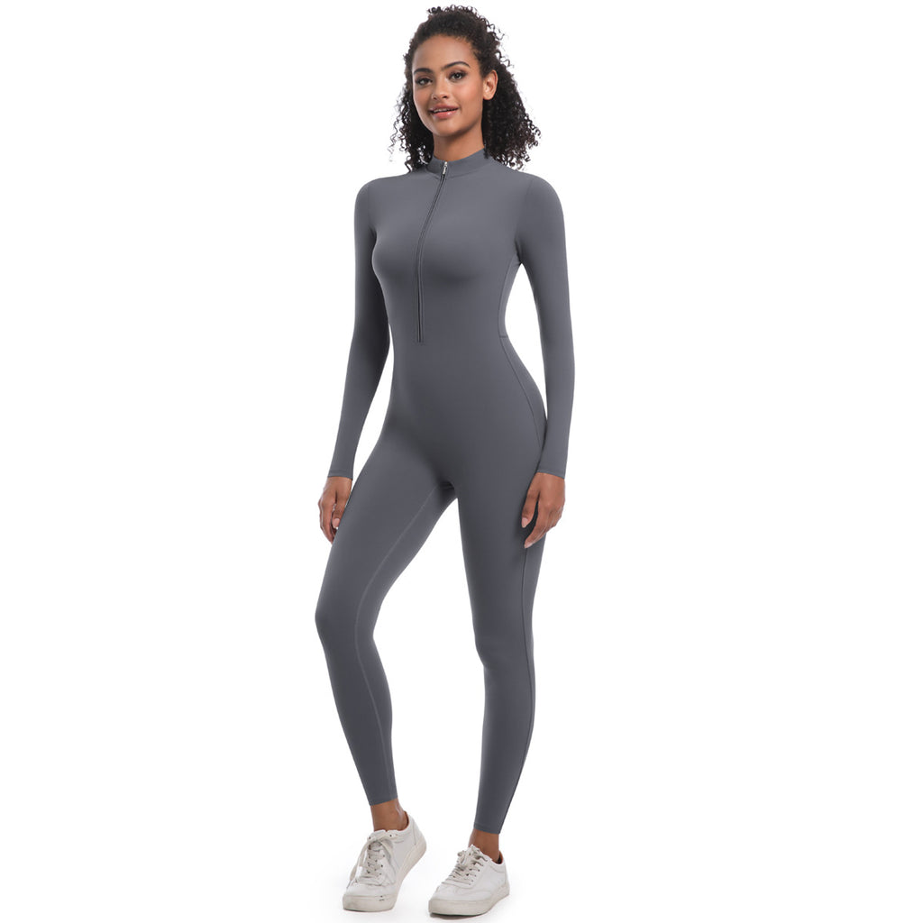 Zippered Yoga Jumpsuit