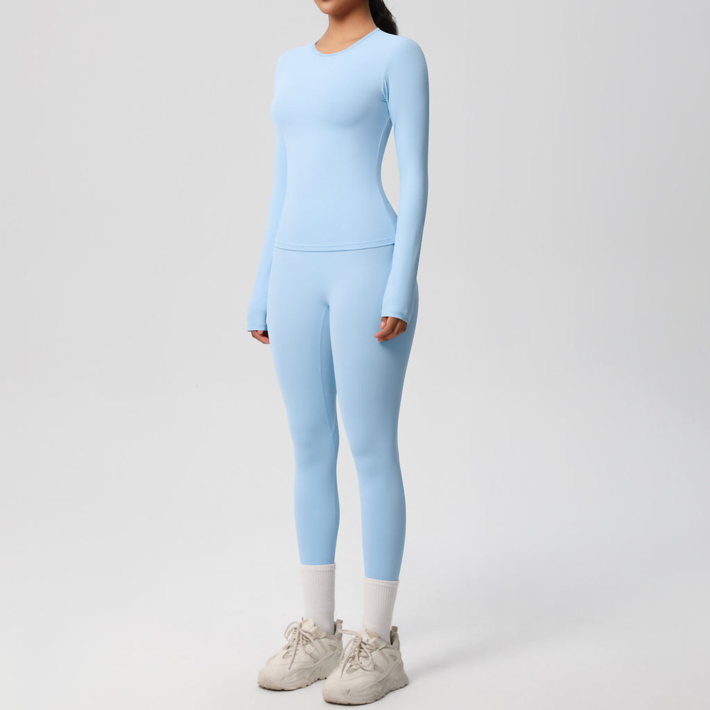 طقم يوغا بأكمام طويلة