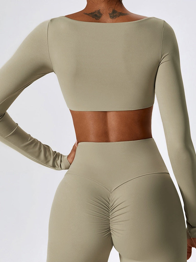 Langärmliges Crop-Top