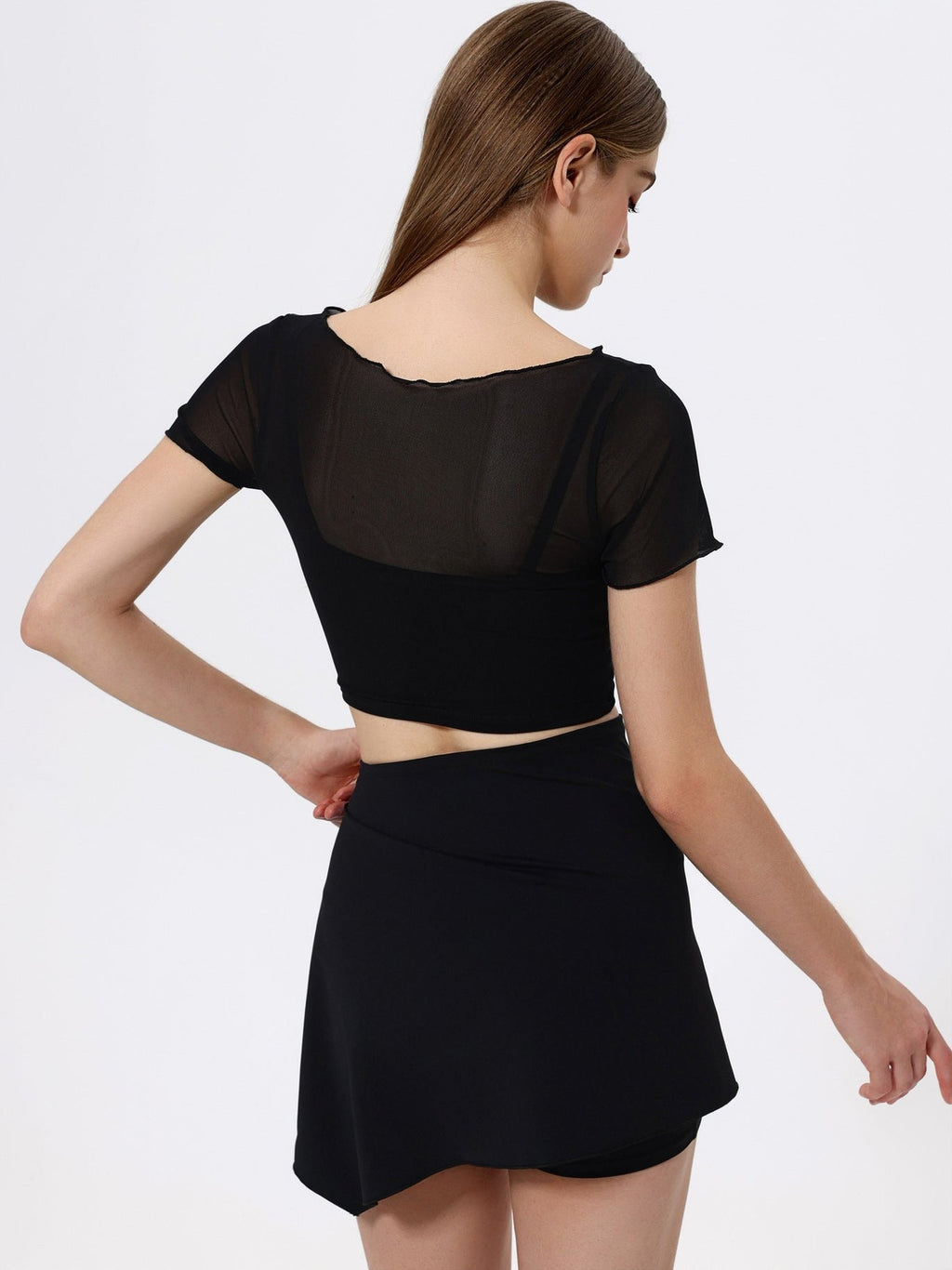 Crop T-Shirt with Chest Pad