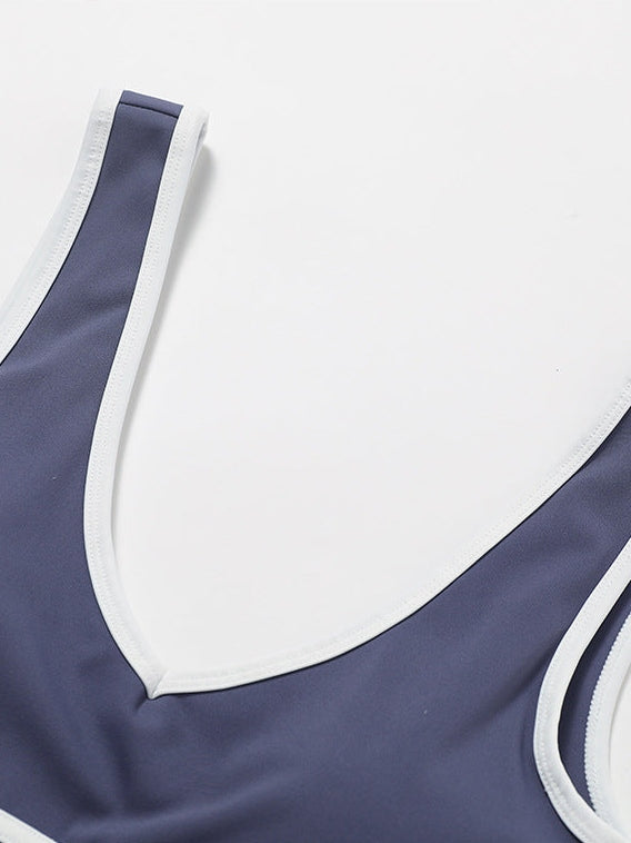 Cropped Wide-Shoulder Sports Bra