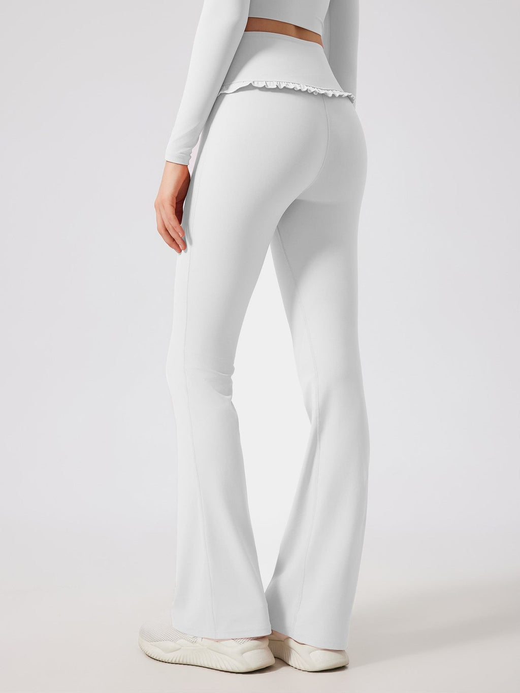 Ruffled High-Rise Yoga Pants