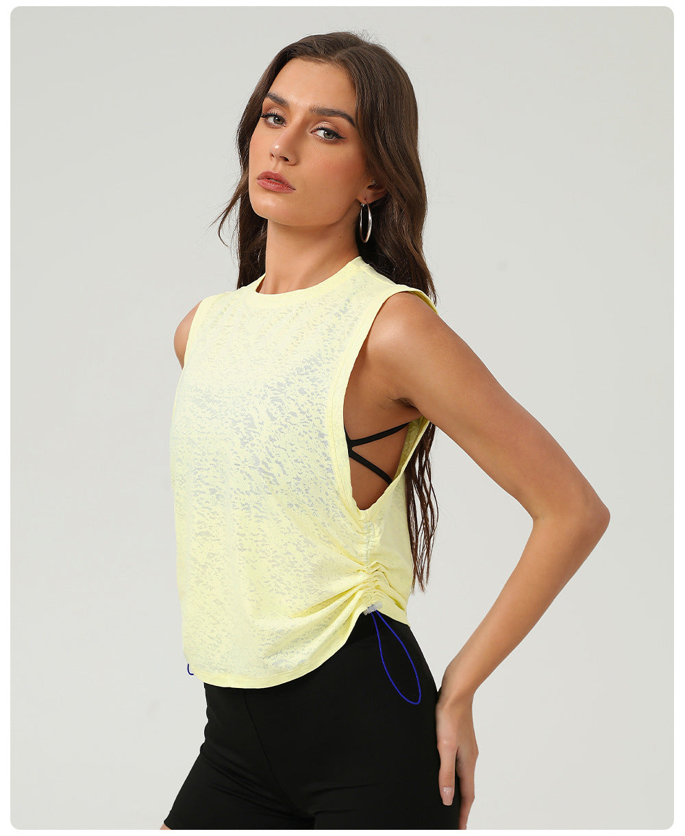 قميص يوغا تانك مع حاشية برباط